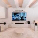 Estande da LG demonstra o sistema de caixas SoundSuite, com o recurso Dolby Flex Connect.