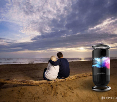 <b>Caixa smart da chinesa Royole, com display de toque OLED em formato curvo.</b>