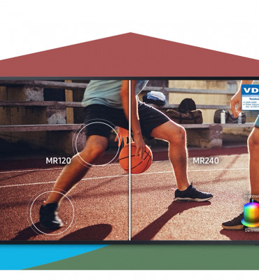 Com imagens em movimento (comuns em esportes, games e filmes de ação), é comum aparecerem rastros ou borrões em detalhes das figuras que se movem. O processador de um TV IA faz o ajuste automaticamente, comparando os quadros da imagem. Importante: esse problema acontece apenas em TVs que utilizam painel LCD.