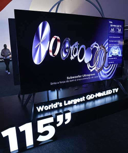 No evento, também foi exibida a maior TV do mercado: MiniLED de 115”