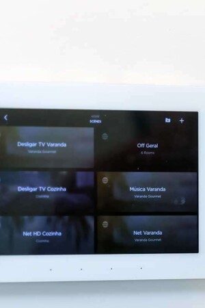 Uma das telas do painel de controle geral da automação, que monitora todos os ambientes.