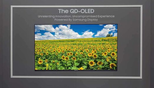 Esta é a nova TV QD-OLED da Samsung (mod. S99H, de 77”), no estilo da QLED The Frame.